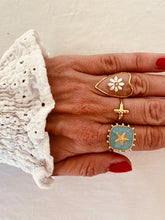 Load image into Gallery viewer, Vintage stainless steel waterproof flower bohemian women's adjustable ring